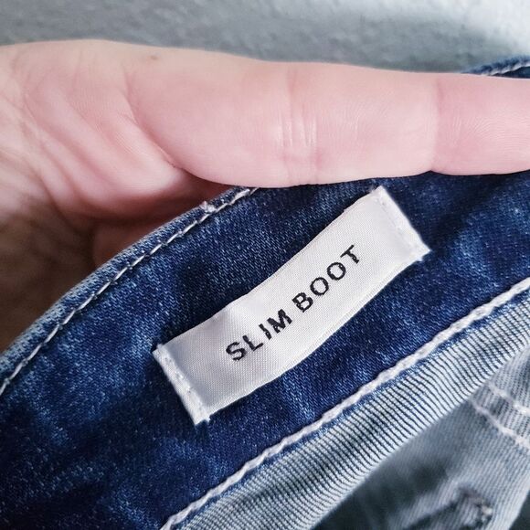 Vigoss Aged Dark Wash Slim Boot Jeans - Picture 9 of 9